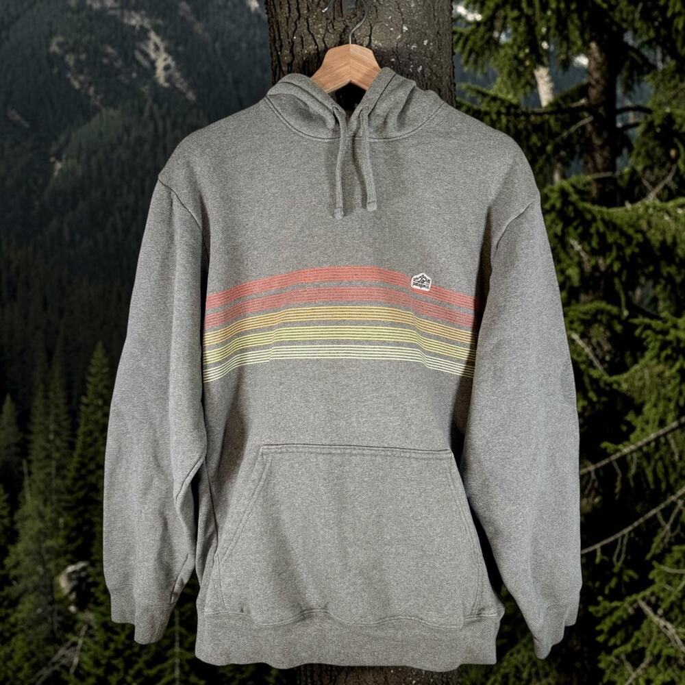 Patagonia Men's Large Gray Line Logo Ridge Stripe Uprisal Hoodie Sweatshirt